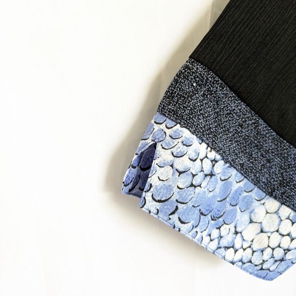 Allison Daley Women's Size 16 Button Down Blouse Blue Patchwork Embroidered - Picture 3 of 12